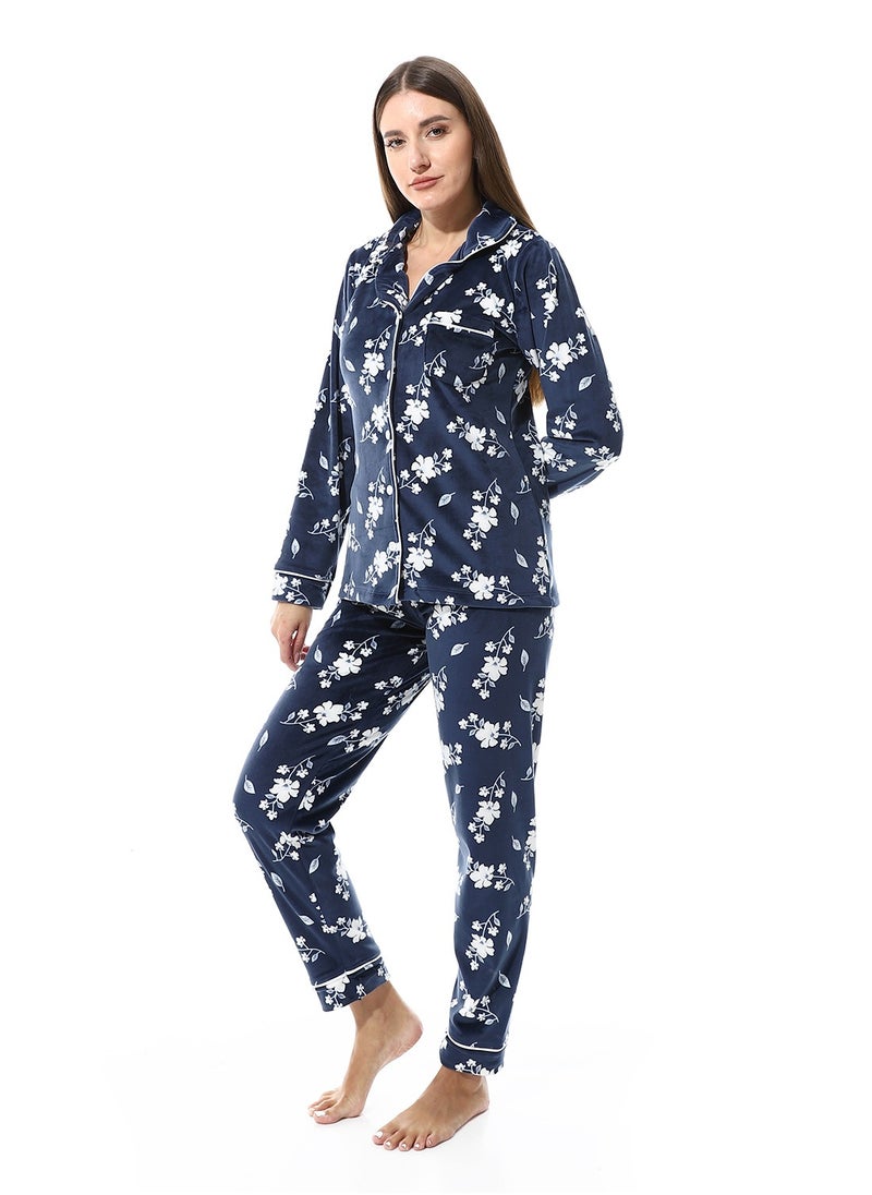 leaves Women's long-sleeved button-up pajamas - pzsku/Z26C35EA3ECC768A3AF8CZ/45/_/1729862128/ac03634f-b162-48ce-80ec-b55183da4db3