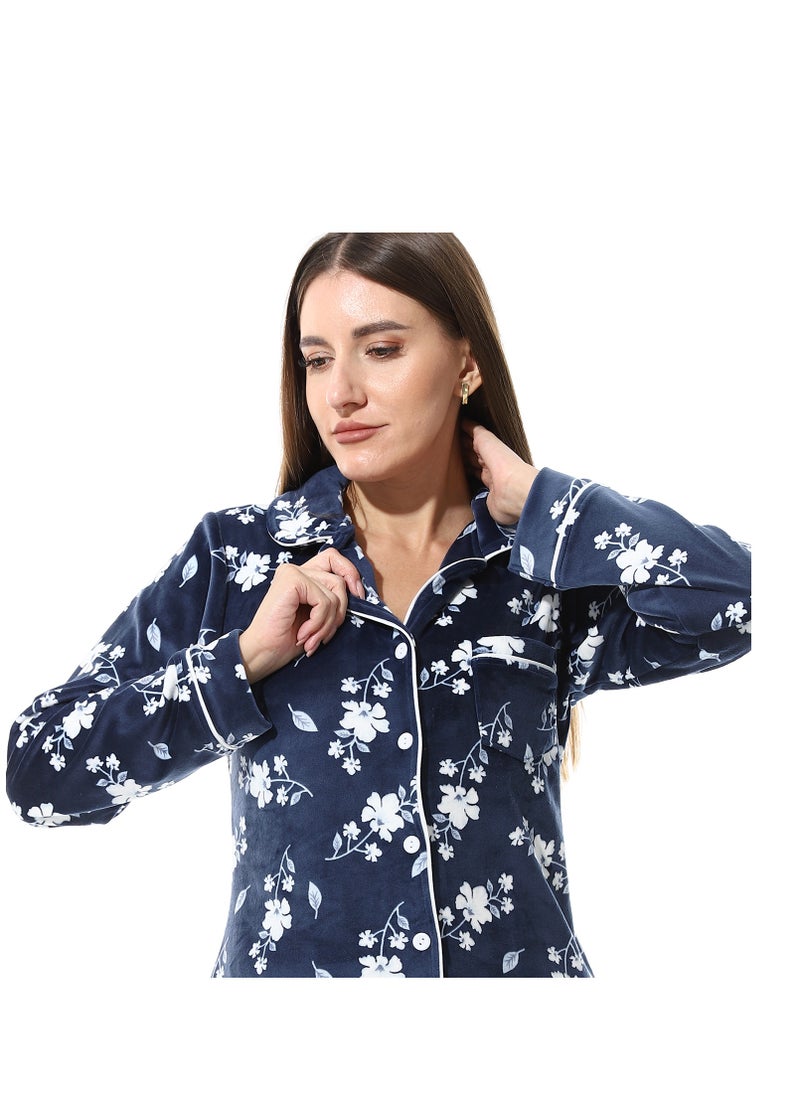 leaves Women's long-sleeved button-up pajamas - pzsku/Z26C35EA3ECC768A3AF8CZ/45/_/1729862198/92920206-e48d-4dc3-87f6-110b6e0ff03a