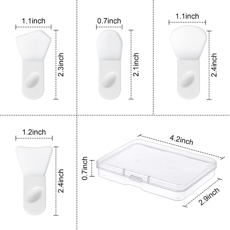 Philbinden 4PCS Face Mask Applicator Brushes, Philbinden Soft Silicone Face Mask Brush Portable Makeup Spatula for Cosmetic Mask, Mud, Clay Mask, Eye Mask, Body Lotion - Image 2