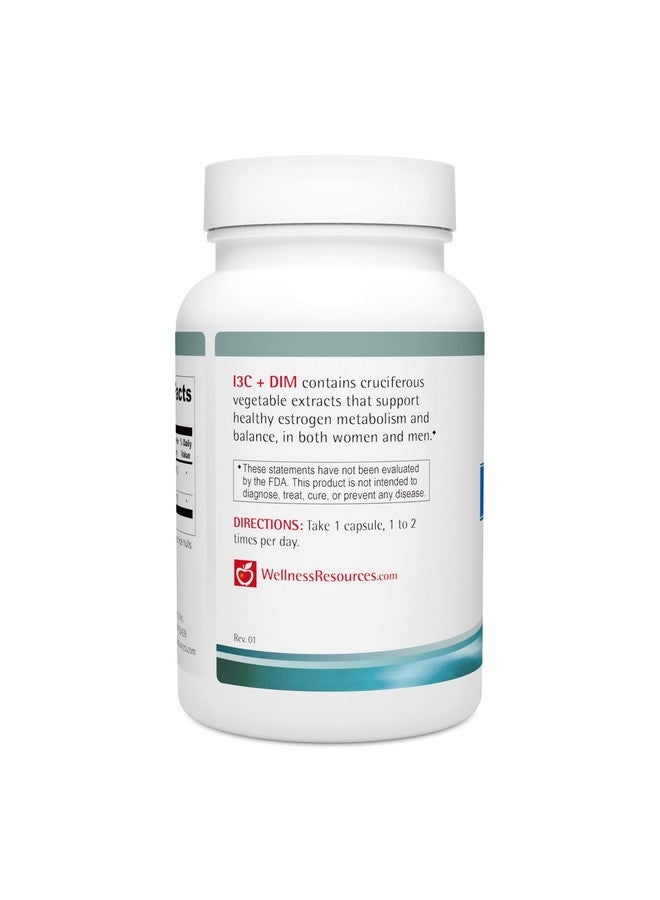 Wellness Resources I3C + Dim لعملية الأيض الصحية للإستروجين وإزالة السموم (60 كبسولة) 300 ملغ I3C + 100 ملغ Dim نباتي خالي من الغلوتين - Image 4