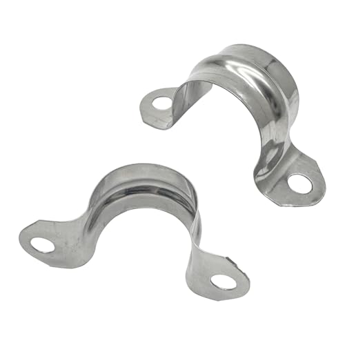 ZLYY 3/4inch Two Hole Strap U Bracket Stainless Steel Tube Strap Tension Clip Assortment Kit Heavy Duty Rigid Pipe Strap Clamp For The Inner Diameter of Water Pipe is 3/4inch 20Pcs (25mm) - Image 5