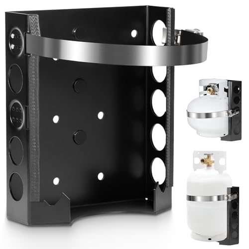 Yoursme 11 lb 425 lb Propane Tank Holder Bracket Kit 9 Inch Cylinder Mounting Bracket with Strap for Truck Bed Car RV Boat Trailer OffRoad Vehicle Outdoor BBQ Grill Replaces for BKT22862 - Image 1