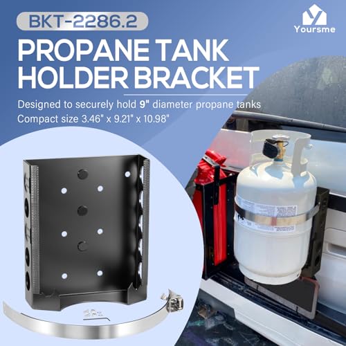 Yoursme 11 lb 425 lb Propane Tank Holder Bracket Kit 9 Inch Cylinder Mounting Bracket with Strap for Truck Bed Car RV Boat Trailer OffRoad Vehicle Outdoor BBQ Grill Replaces for BKT22862 - Image 3