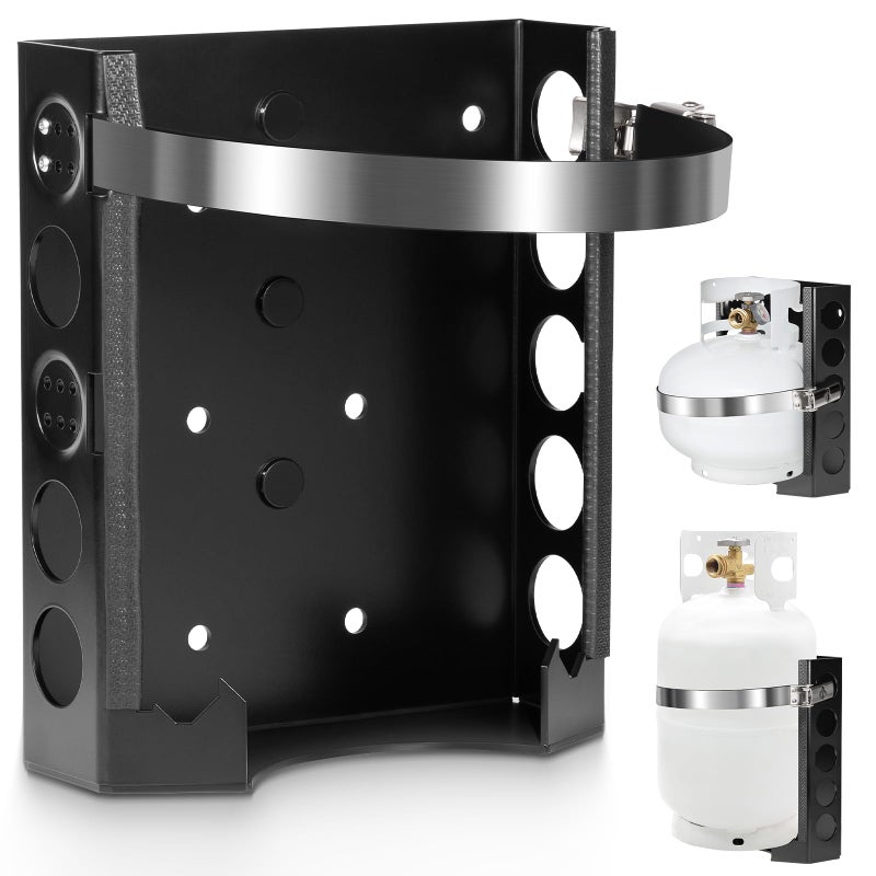 Yoursme 11 lb 425 lb Propane Tank Holder Bracket Kit 9 Inch Cylinder Mounting Bracket with Strap for Truck Bed Car RV Boat Trailer OffRoad Vehicle Outdoor BBQ Grill Replaces for BKT22862 - Image 2