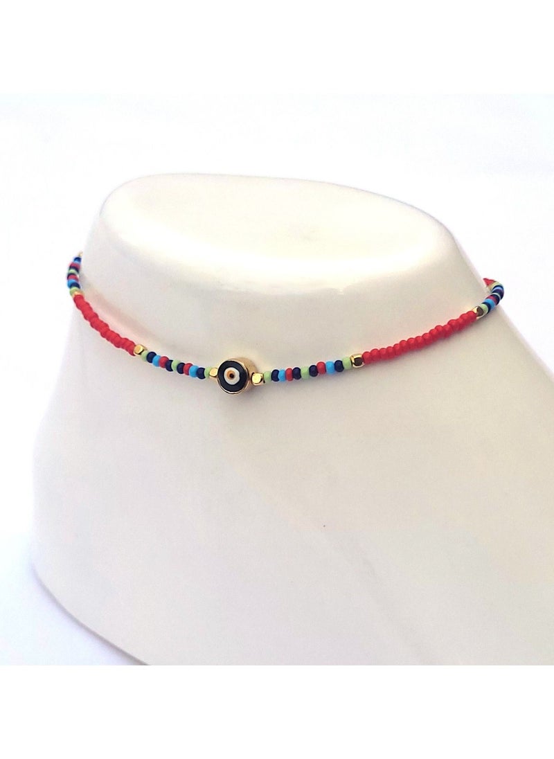 Alwan - Medium Size Evil Eye Anklet - Image 1
