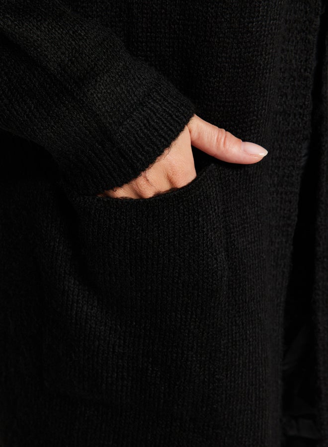 trendyol Black Soft Texture Pocket Detailed Knitwear Cardigan - Image 5