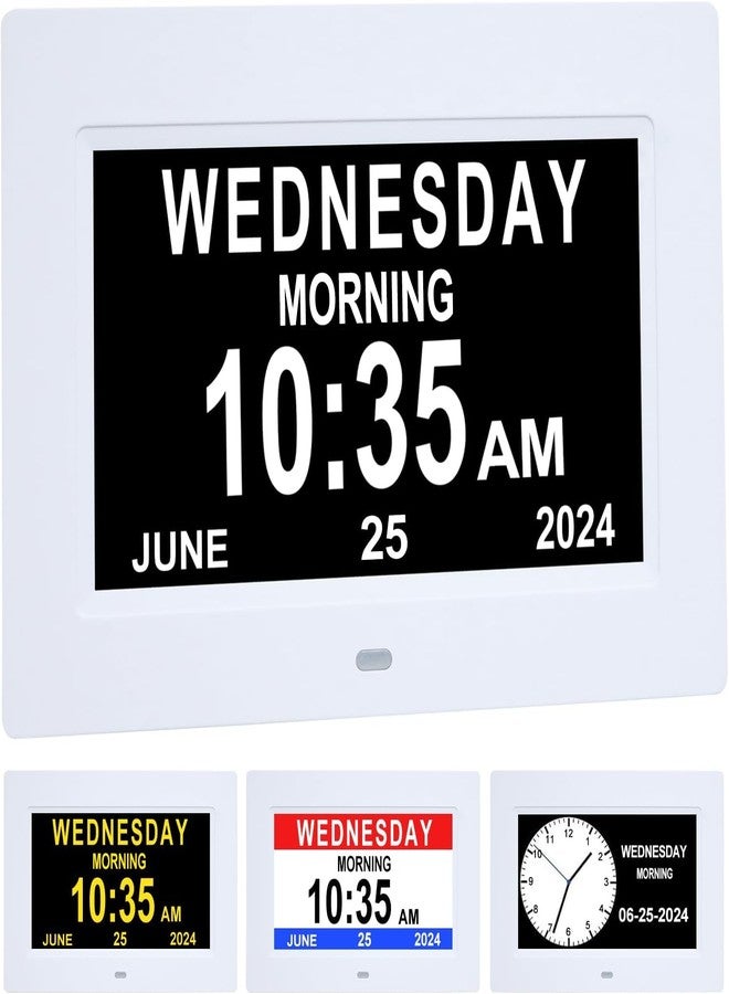 ybest 7 Inch Extra Large Day Date Time Digital Day Calendar Clocks with Auto-Dimming 12 Alarm Reminders Dementia Clock for Senior Elderly impaired Vision Memory Loss - Image 1