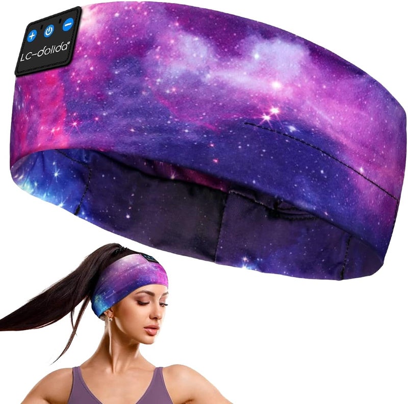 LC-dolida Sleep Headphones Bluetooth Headband Sleeping Wireless Headband Headphones with Thin HD Stereo Speakers Perfect for Side Sleepers, Sport, Yoga, Travel - Image 1