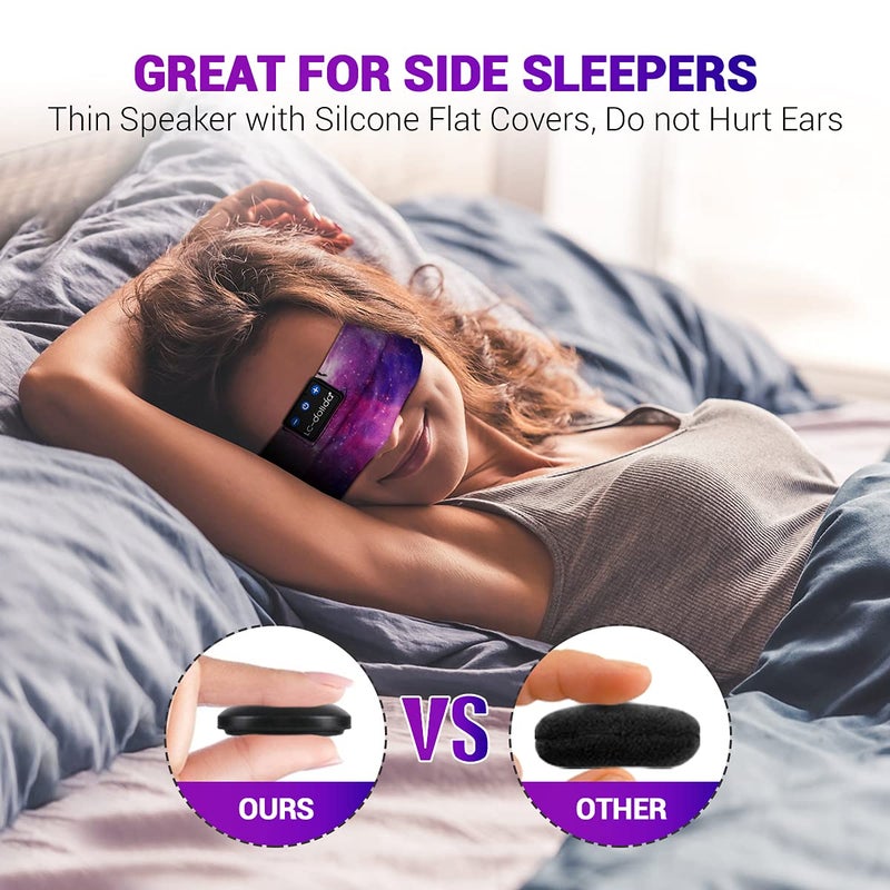 LC-dolida Sleep Headphones Bluetooth Headband Sleeping Wireless Headband Headphones with Thin HD Stereo Speakers Perfect for Side Sleepers, Sport, Yoga, Travel - Image 2