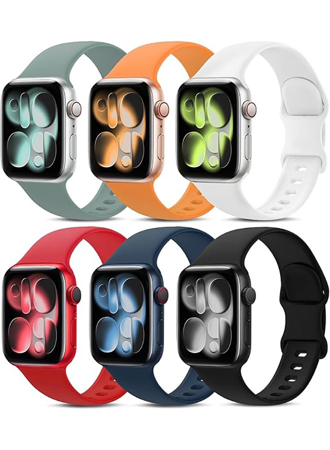 O Ozone Silicone Sport Bands For Apple Watch Series 10 | 9 | 8 | 7 | 6 | SE | 5 | 4 | 3 | 2 1, 38/40/41/42mm, Soft Silicone  Replacement Band  -Multicolor - Image 1