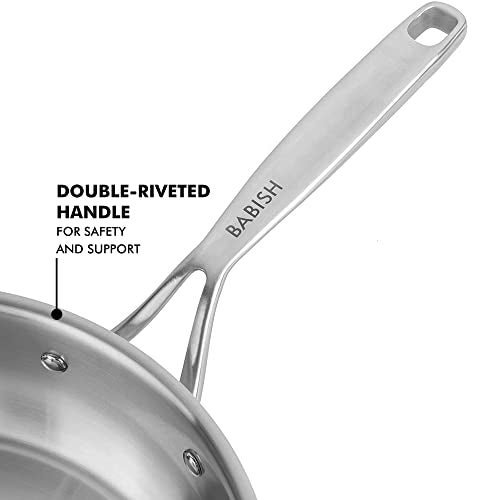 Babish 5-Quart Tri-Ply Stainless Steel Sauté Pan with Lid – Professional Grade Saute Pan for Frying, Searing & One-Pan Meals - Image 5