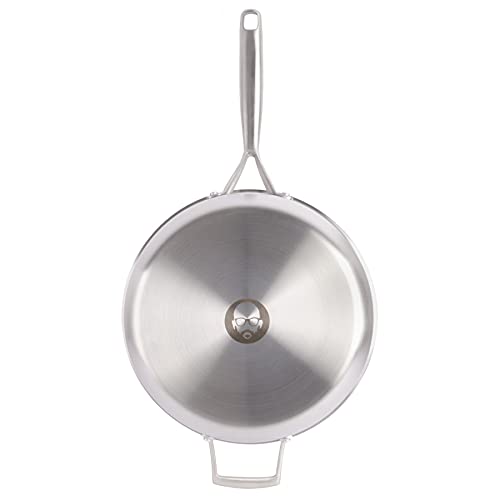 Babish 5-Quart Tri-Ply Stainless Steel Sauté Pan with Lid – Professional Grade Saute Pan for Frying, Searing & One-Pan Meals - Image 3
