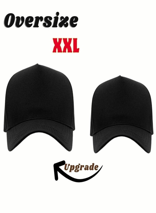 FASHIXD Oversize XXL Trucker Hat for Men Big Head Hats High Crown Baseball Cap Adjustable 23.6"-25.6" (US, Alpha, One Size, Black) - Image 3