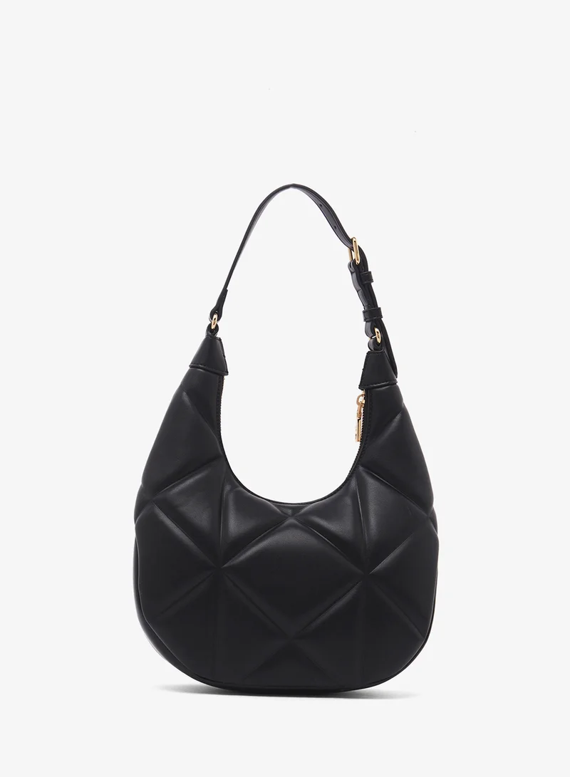 لوف موسكينو logo top handle zip through sholder bag