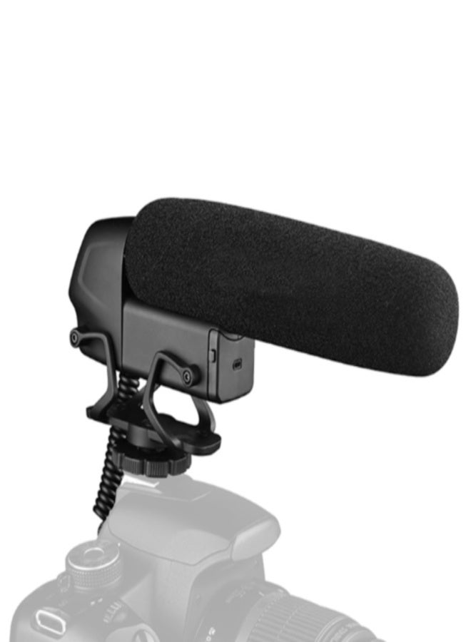 TAKSTAR SGC-600 On-camera Condenser Interview Microphone Mic Super-cardioid 3-level Gain Control Low Cut Switch 3.5mm Plug with Windscreen Cold Shoe Mount Compatible with DSLR Cameras Camcorders - Image 1