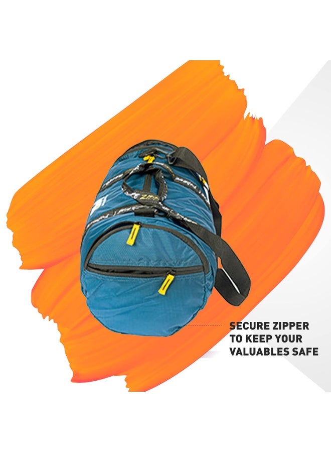 مسل بلايز حقيبة جيم MuscleBlaze (Phirse Zidd Kar)، حقيبة رياضية (Duffle Bag) للرجال والنساء، لون أزرق، سعة 30 لترًا - Image 2