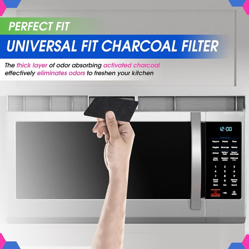 Bagean Cut-to-Fit Microwave Filter Replacement - 18” x 15” Activated Carbon Filter Fits Samsung GE LG Frigidaire Whirlpool and More - Charcoal Oven Vent Filters Removes Odors and Freshen Air (2 Pack) - Image 5