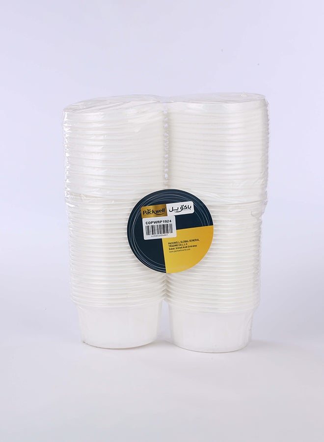 packwell Plastc Whte Ribbd Bowl 250 Ml 25 Pcs X 2 packet 50 pcs - Image 2