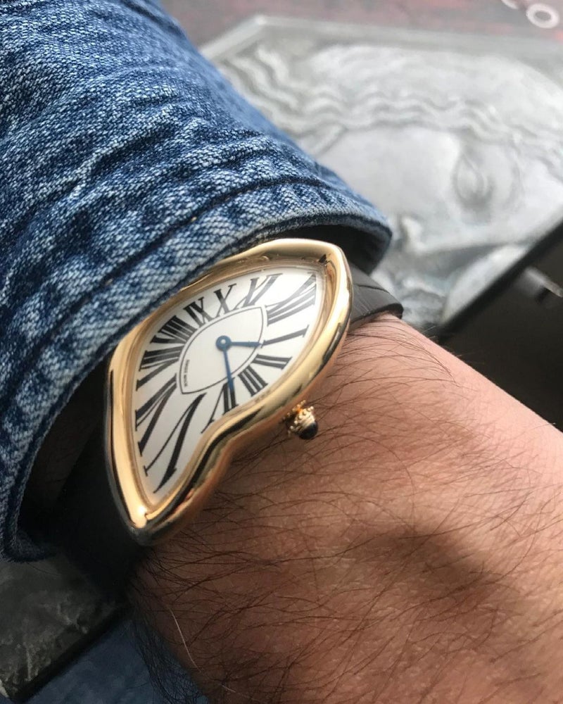 Generic Pre-Owned Crash Melted Twist Mens Swiss Watch 12K gold plated ring  - Image 1