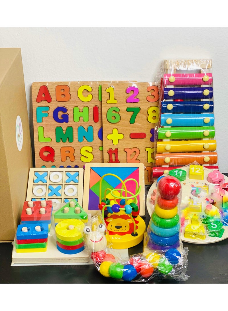 Daddydoo Educational Toys 10pc bundle offer – Montessori Learning Toys for Toddlers, Shapes, Colors & Counting Play Set Daddydoo - Image 1
