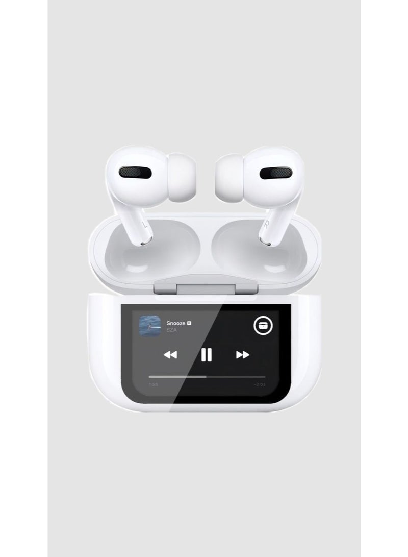 Wireless Bluetooth Earbuds – White – Digital Display – ANC/ENC Noise Cancellation – Touch Control - Image 2