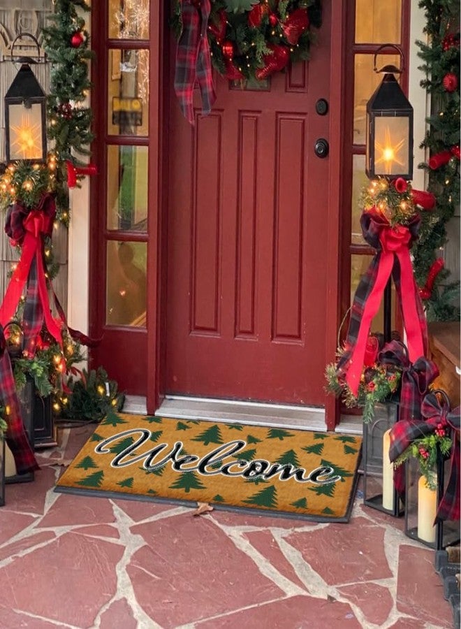 SUNVERSE Welcome Tree Artificial Coir Doormat,Christmas Tree Door Mats with Non-Slip Backing Fall Decor Mat Christmas Mats for Front Porch,29.52 x 16.92 Inch - Image 5