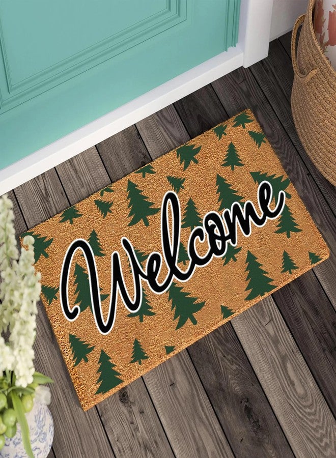 SUNVERSE Welcome Tree Artificial Coir Doormat,Christmas Tree Door Mats with Non-Slip Backing Fall Decor Mat Christmas Mats for Front Porch,29.52 x 16.92 Inch - Image 4