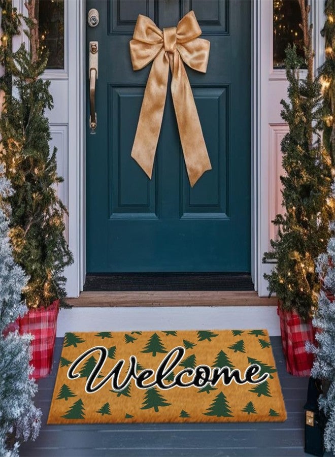 SUNVERSE Welcome Tree Artificial Coir Doormat,Christmas Tree Door Mats with Non-Slip Backing Fall Decor Mat Christmas Mats for Front Porch,29.52 x 16.92 Inch - Image 3