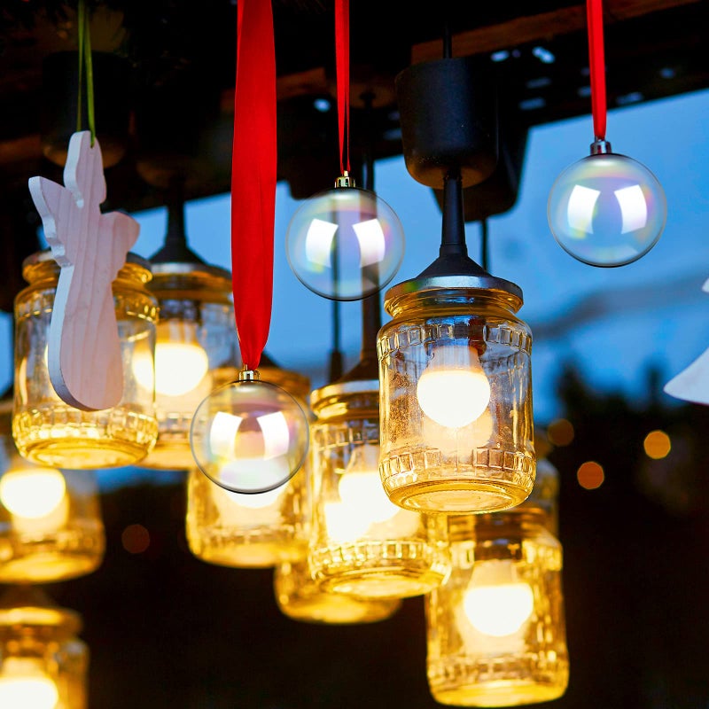 جوتوم قزحية القزحية الحلي البلاستيك الفقاعة الصافية معلقة كرات الزخارف الزفاف الزخرفة الزخرفة الحلي المعلقة ديي مركبة لتخرج عيد ميلاد ديكور حفلة (1.57 بوصة 48 PCS) - Image 5