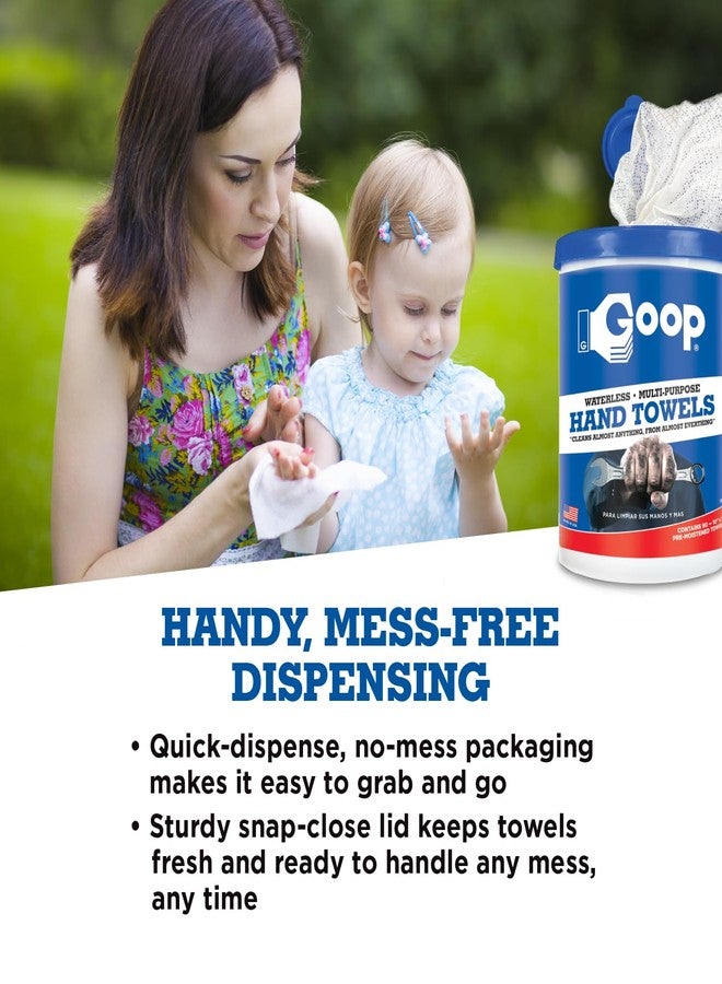 GOOP Multi-Purpose Waterless Hand Cleaner Towels - 90, 10" x 12" Towels (Pack of 2) - Image 5