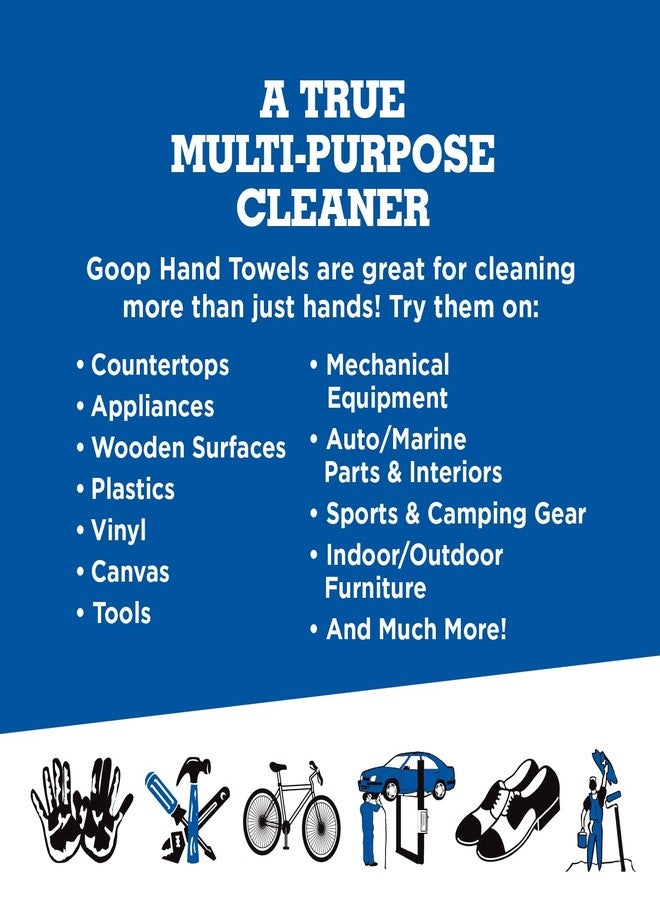 GOOP Multi-Purpose Waterless Hand Cleaner Towels - 90, 10" x 12" Towels (Pack of 2) - Image 4