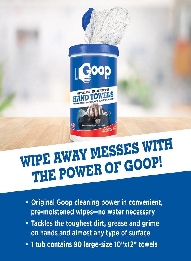 GOOP Multi-Purpose Waterless Hand Cleaner Towels - 90, 10" x 12" Towels (Pack of 2) - Image 2