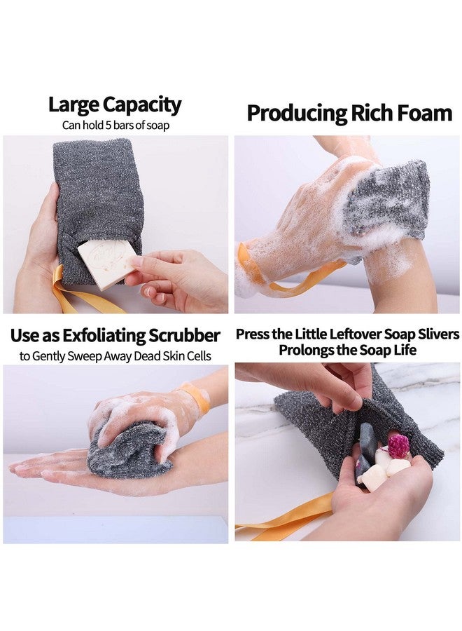 Antimbee 6Pack Soap Pocket Exfoliating Soap Saver Pouch Body Scrubber Rough Sponge Exfoliator For Bath Or Shower Gray Mesh Bar Soap Foam Lather Pouch  - Image 4