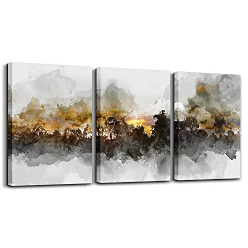 TTHYUEWS Wall Art For Living room Black and white abstract painting bathroom Wall Decor for bedroom artwork Painting 16" x 24" 3 Pieces Canvas Prints Decor Modern Salon kitchen office Home decorations picture - Image 1