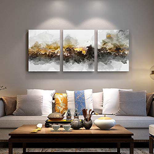 TTHYUEWS Wall Art For Living room Black and white abstract painting bathroom Wall Decor for bedroom artwork Painting 16" x 24" 3 Pieces Canvas Prints Decor Modern Salon kitchen office Home decorations picture - Image 2