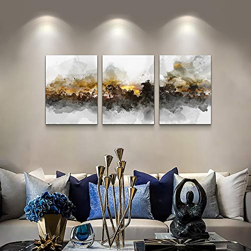 TTHYUEWS Wall Art For Living room Black and white abstract painting bathroom Wall Decor for bedroom artwork Painting 16" x 24" 3 Pieces Canvas Prints Decor Modern Salon kitchen office Home decorations picture - Image 3