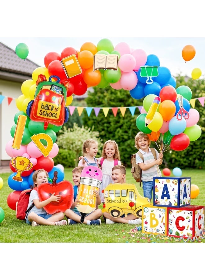 FRUITFUL PARTY Back to School Arch Balloons Decorations, 89pcs Back to School Balloon Arch Garland Kit with Pencil Apple Schoolbag Bus Foil Balloons Back to School Balloons ABC Box etc Back to School Party Supplies - Image 4