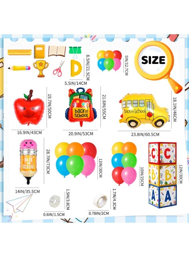 FRUITFUL PARTY Back to School Arch Balloons Decorations, 89pcs Back to School Balloon Arch Garland Kit with Pencil Apple Schoolbag Bus Foil Balloons Back to School Balloons ABC Box etc Back to School Party Supplies - Image 3
