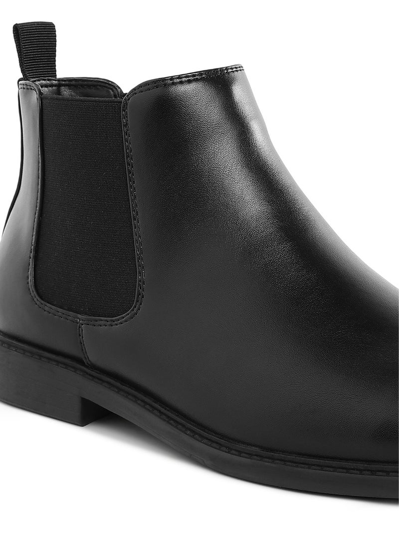 لندن راج أحذية تشيلسي رجالية من لندن راغ مصنوعة من الجلد الصناعي باللون الأسود - Image 5