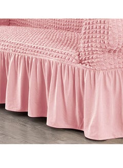 Arabest Sofa Slipcover One Piece Easy Fit Stretch Couch Cover with Skirt Durable Washable High Elastic Stretchable Universal Furniture Protector (Pink, 2 Seats)  - Image 4