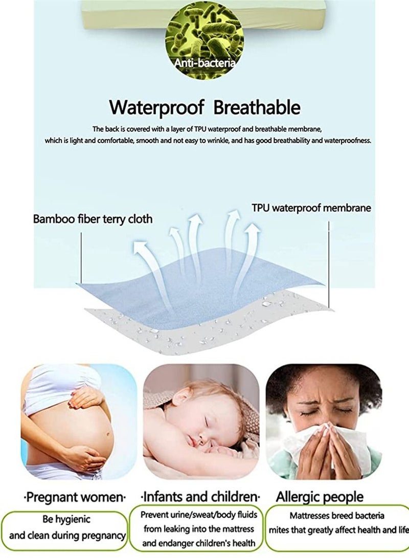 ISHWAZ Waterproof Bedsheet Mattress Protector For Married Couples, Girls And Kids Breathable Soft and Noiseless High Quality Skin Friendly Materiel Gives You Comfortable Sleep and Protects Your Mattress  - Image 3