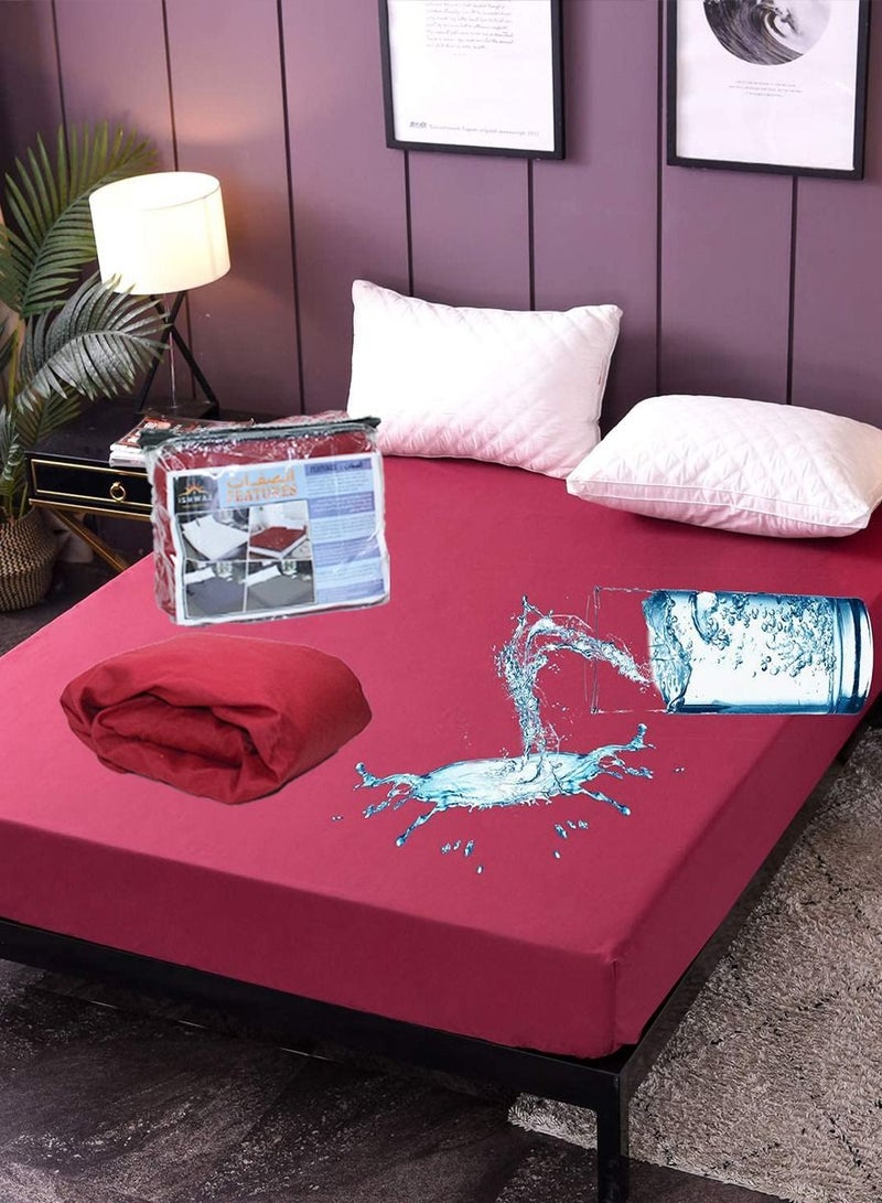 ISHWAZ Waterproof Bedsheet Mattress Protector For Married Couples, Girls And Kids Breathable Soft and Noiseless High Quality Skin Friendly Materiel Gives You Comfortable Sleep and Protects Your Mattress  - Image 1