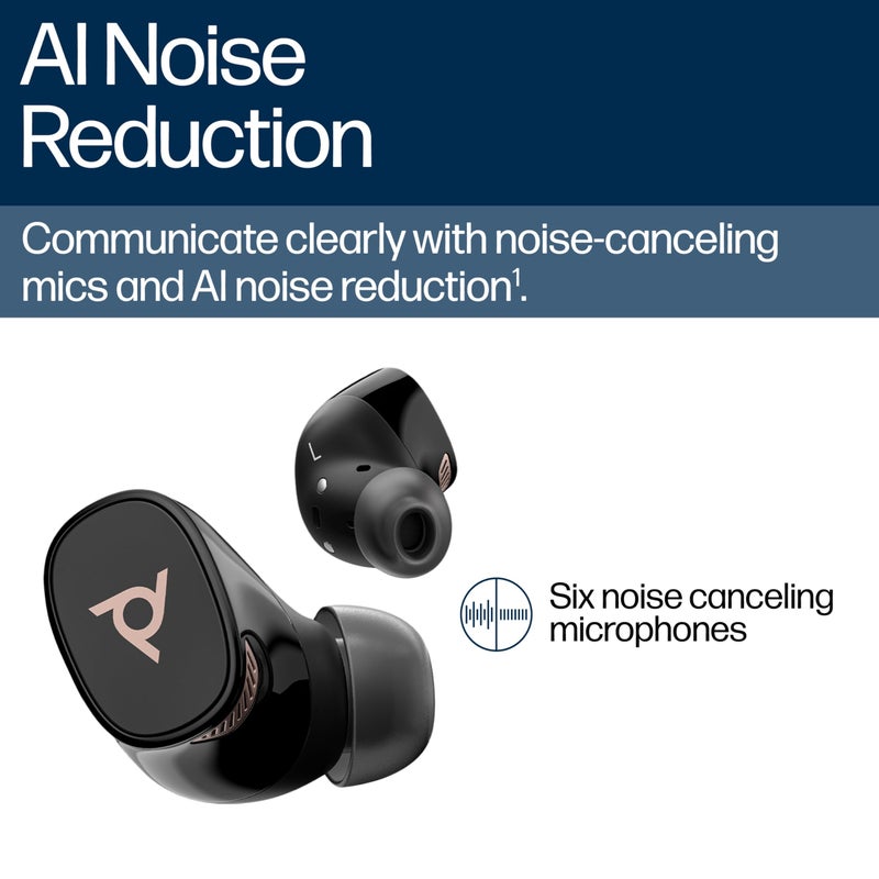 Poly â€“ Voyager Free 20 â€“ True Wireless Earbuds in Black - Adaptive ANC, AI Enhanced Audio and Personalized Comfort - Works with PC/Mobile - Image 4