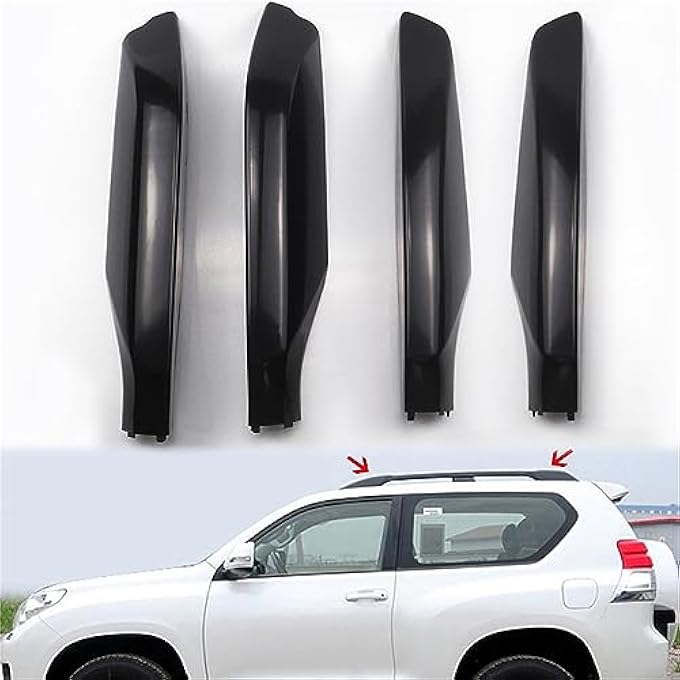rayihni BisTate for Toyota Land Cruiser Prado FJ150 2010-2022 Car Roof Rails Rack Leg Cover End Cap Protector Cover Black Exterior Accessories 4PCS - Image 1