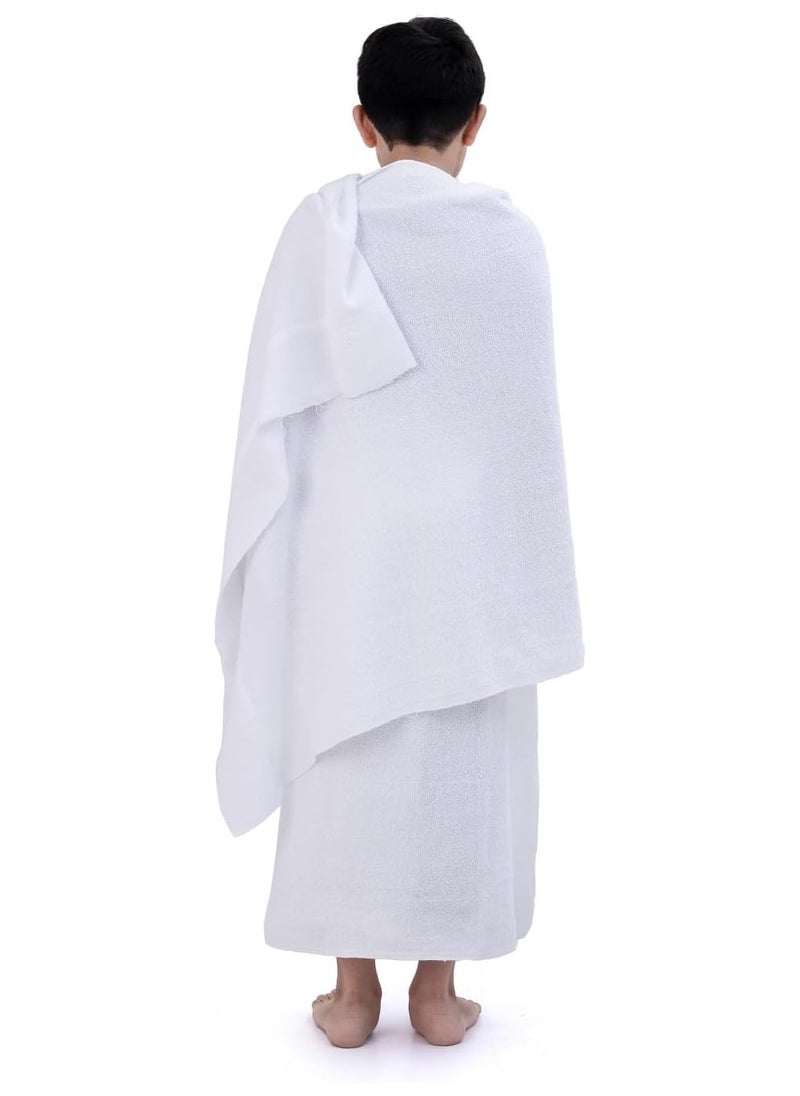 Fabienne - 2-Piece Ihram Towel Set for Kids Hajj and Umrah Ihram for Boys Soft Lightweight Non-Stitched Microfiber  Breathable Quick Dry Ahram for Kids 60x30 Inches - Image 1
