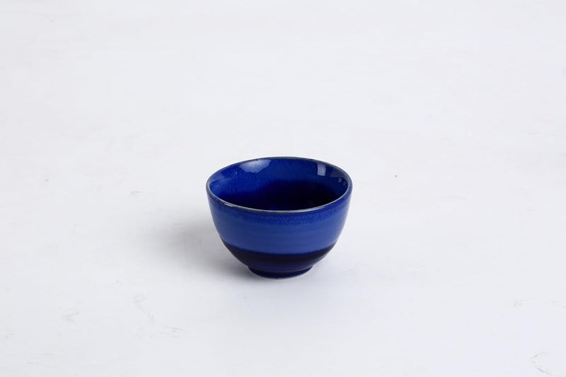 Caffeine Ceramic Handmade Blue Black Studio Dessert Bowl Set of 2 150 ml - Image 2
