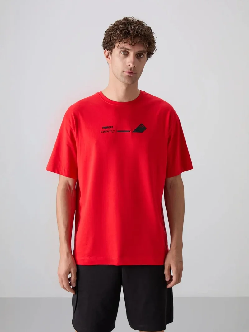 تومي لايف TOMMY Oversized Cotton-Polyester Crew Neck T-Shirt