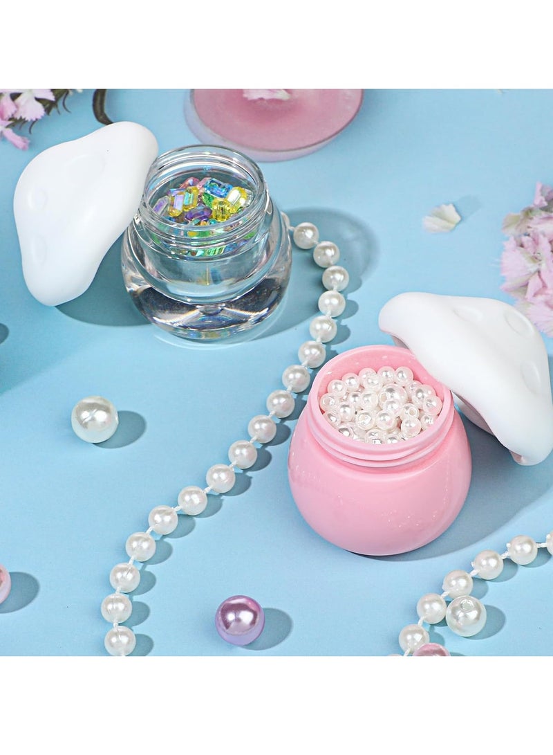 KASTWAVE Cosmetic Jars, 8 Pcs 0.5 oz Plastic Cosmetic Jars, Leak Proof Plastic Cosmetic Container Jars for Travel Storage Make Up, Eye Shadow, Nails, Powder, Lotion, Jewelry, Candy, Craft - Image 3