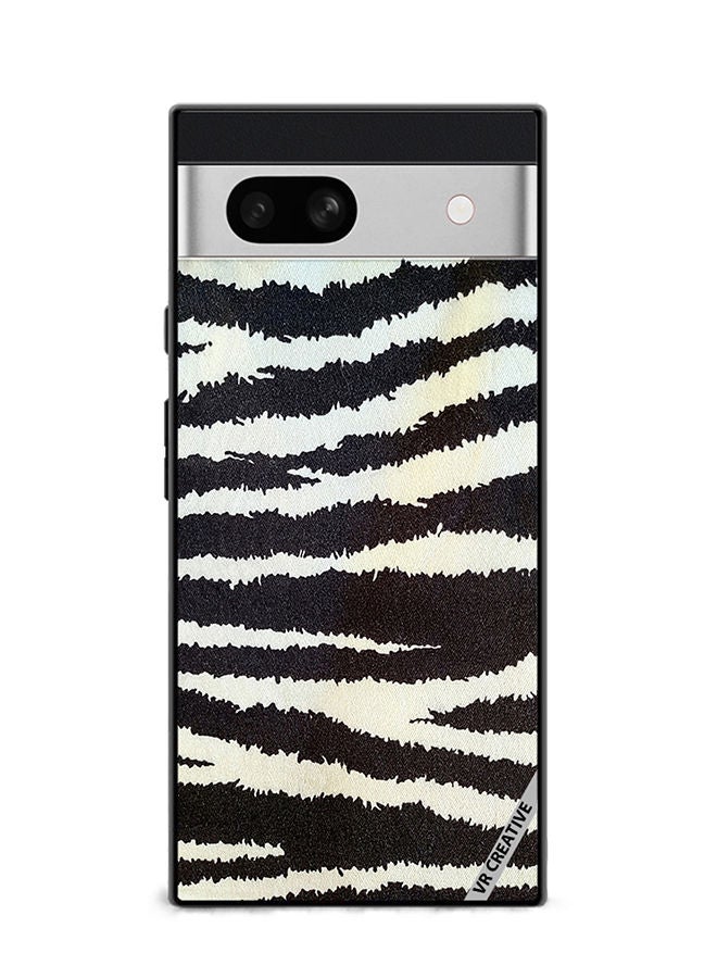VR CREATIVE Protective Case Cover For Google Pixel 7a Cotton Fabric With Zebra Texture Design Multicolour - Image 1
