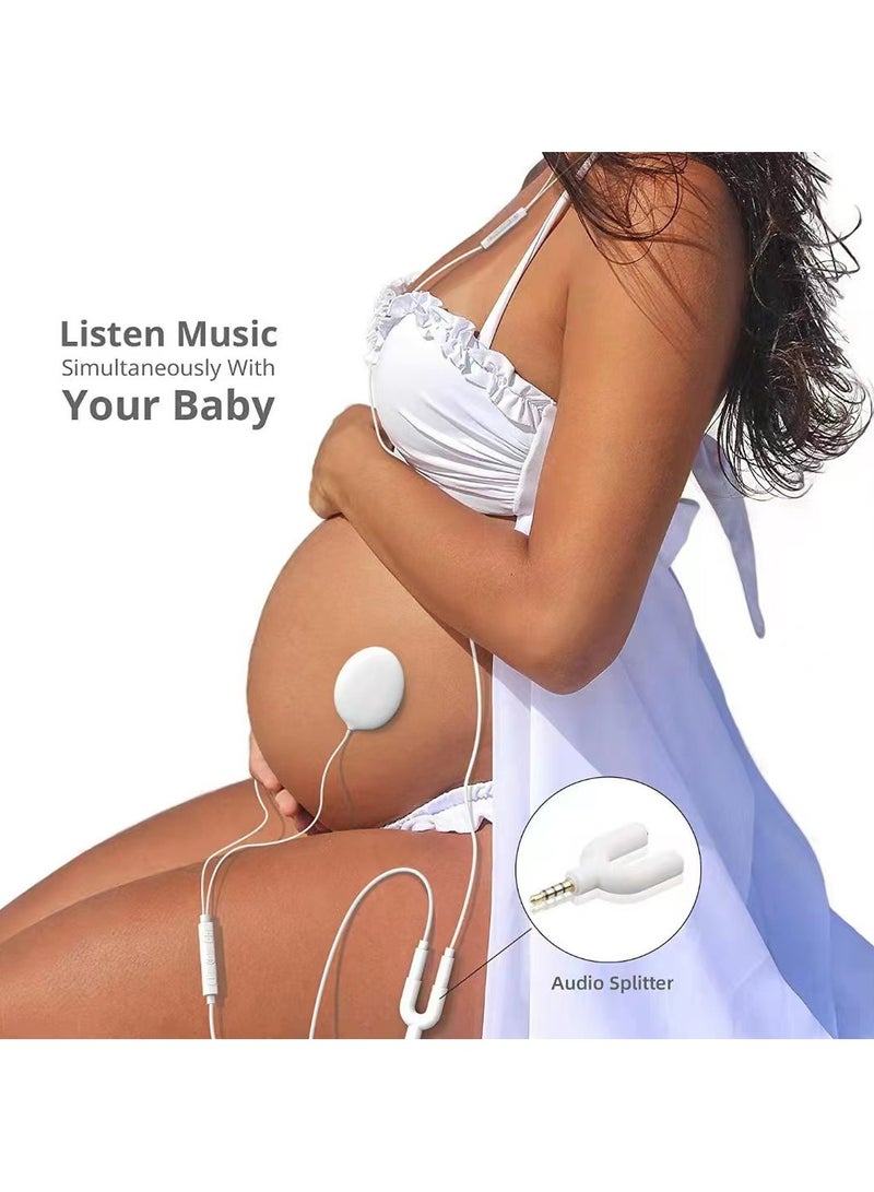 NIBEMINENT مجموعة سماعات رأس بطن الطفل، مكبر صوت محمول للموسيقى، سماعات أذن للبطن، تشغيل الموسيقى، الأصوات، الأصوات للطفل في الرحم، هدايا للمرأة الحامل - Image 3